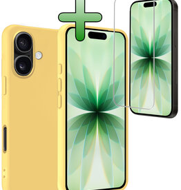 BASEY. BASEY. iPhone 17 Hoesje Siliconen Met Screenprotector Met Dichte Notch - Geel