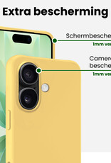 BASEY. BASEY. iPhone 17 Hoesje Siliconen Met Screenprotector Met Dichte Notch - Geel