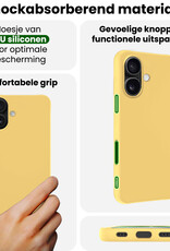 BASEY. BASEY. iPhone 17 Hoesje Siliconen Met Screenprotector Met Dichte Notch - Geel