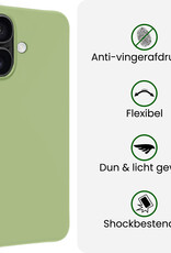 BASEY. BASEY. iPhone 17 Hoesje Siliconen Met Screenprotector Met Dichte Notch - Groen