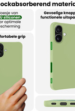 BASEY. BASEY. iPhone 17 Hoesje Siliconen Met Screenprotector Met Dichte Notch - Groen