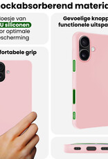 BASEY. BASEY. iPhone 17 Hoesje Siliconen Met Screenprotector Met Dichte Notch - Lichtroze
