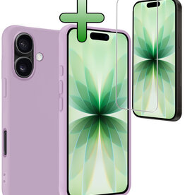 BASEY. BASEY. iPhone 17 Hoesje Siliconen Met Screenprotector Met Dichte Notch - Lila