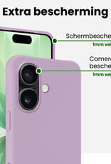 BASEY. BASEY. iPhone 17 Hoesje Siliconen Met Screenprotector Met Dichte Notch - Lila
