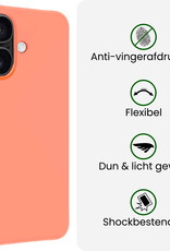 BASEY. BASEY. iPhone 17 Hoesje Siliconen Met Screenprotector Met Dichte Notch - Perzik