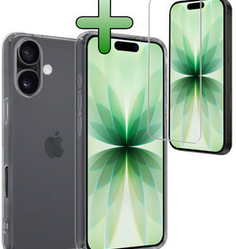 BASEY. BASEY. iPhone 17 Hoesje Siliconen Met Screenprotector Met Dichte Notch - Transparant