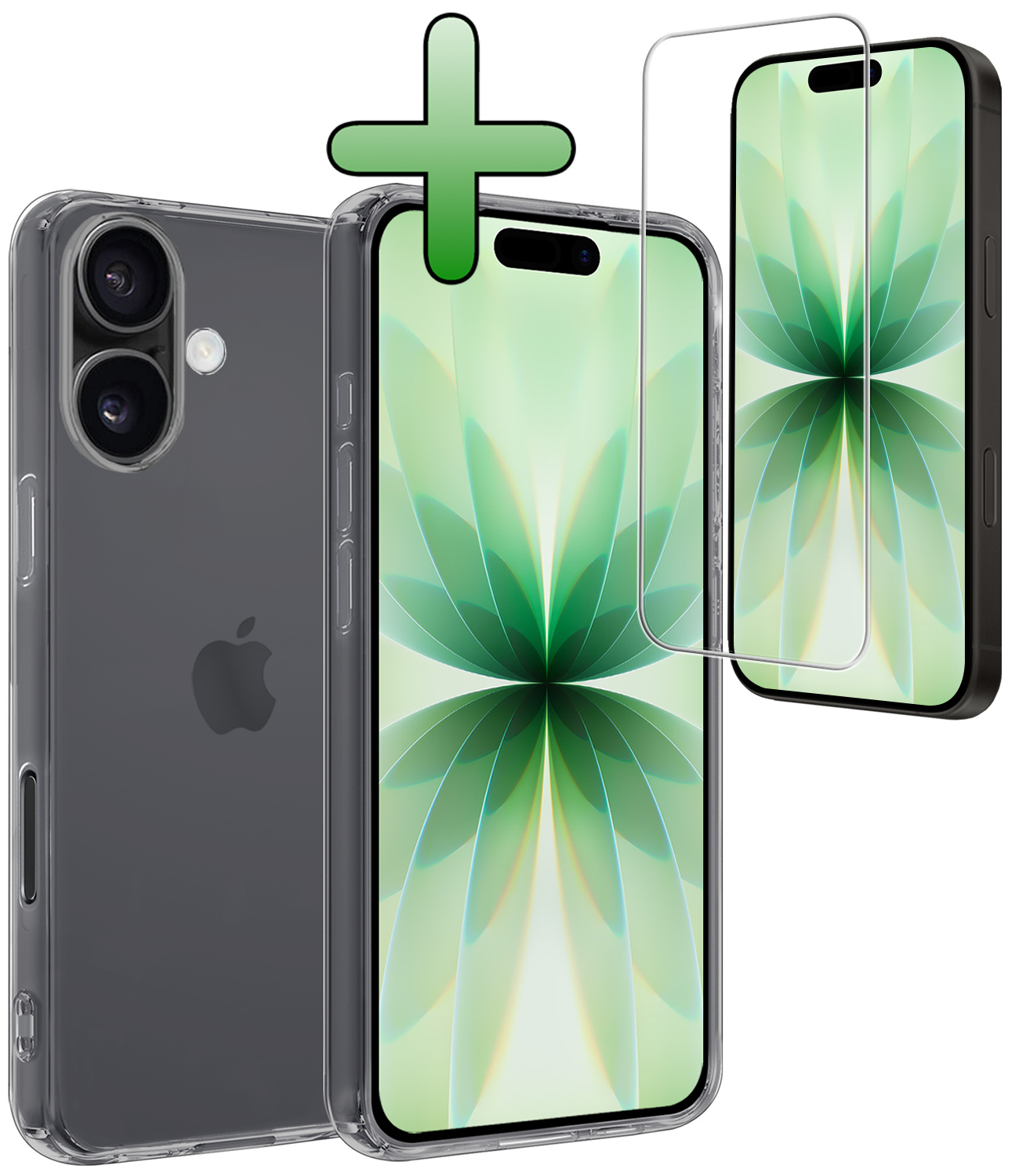 BASEY. BASEY. iPhone 17 Hoesje Siliconen Met Screenprotector Met Dichte Notch - Transparant