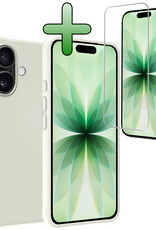 BASEY. BASEY. iPhone 17 Hoesje Siliconen Met Screenprotector Met Dichte Notch - Wit
