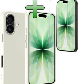 BASEY. BASEY. iPhone 17 Hoesje Siliconen Met Screenprotector Met Dichte Notch - Wit