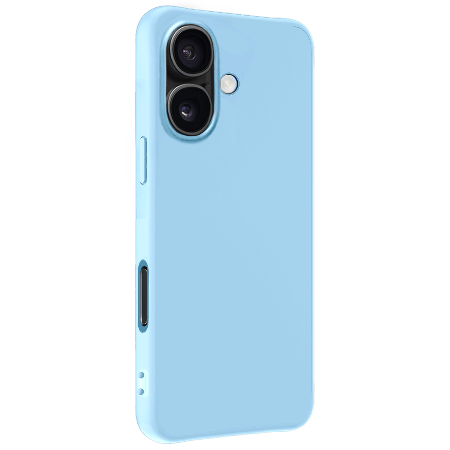 BASEY. BASEY. iPhone 17 Hoesje Siliconen Met 2x Screenprotector Met Dichte Notch - Lichtblauw