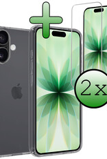 BASEY. BASEY. iPhone 17 Hoesje Siliconen Met 2x Screenprotector Met Dichte Notch - Transparant