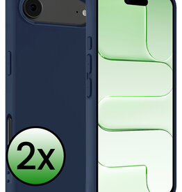 BASEY. BASEY. iPhone Air Hoesje Siliconen - Donkerblauw - 2 PACK