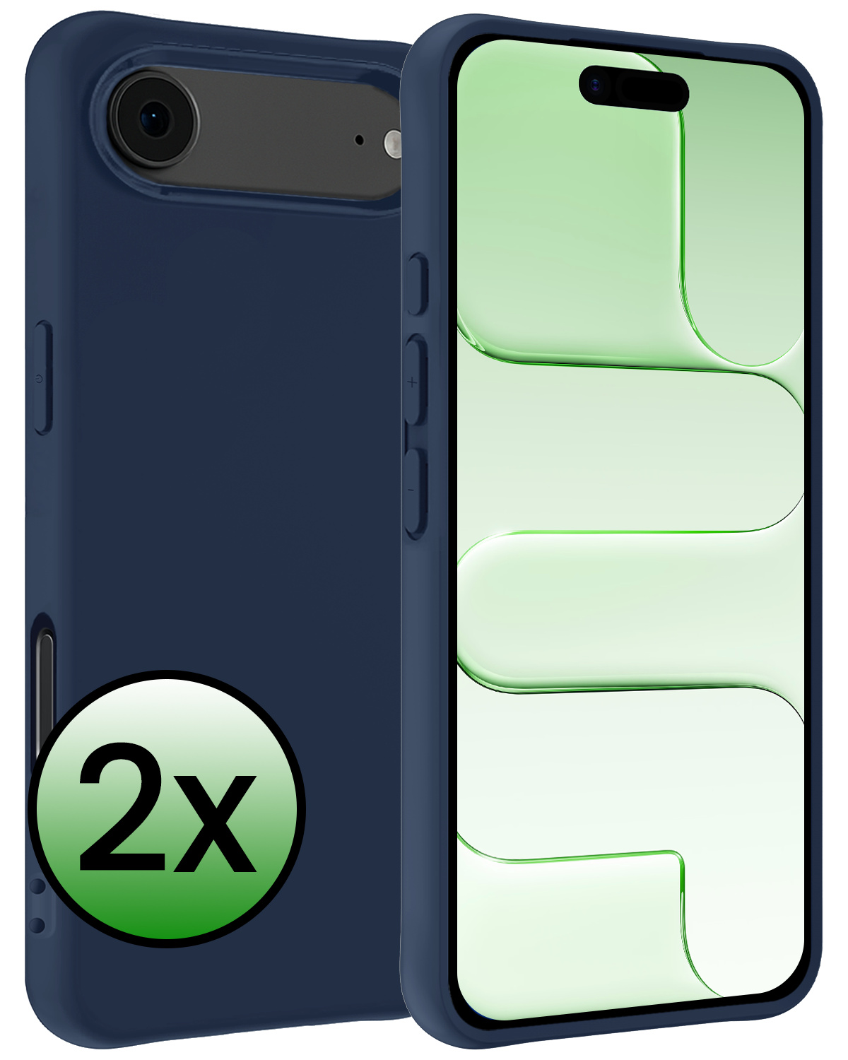 BASEY. BASEY. iPhone Air Hoesje Siliconen - Donkerblauw - 2 PACK