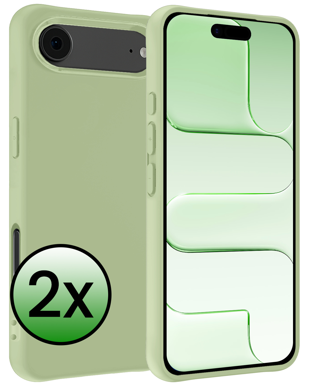 BASEY. BASEY. iPhone Air Hoesje Siliconen - Groen - 2 PACK