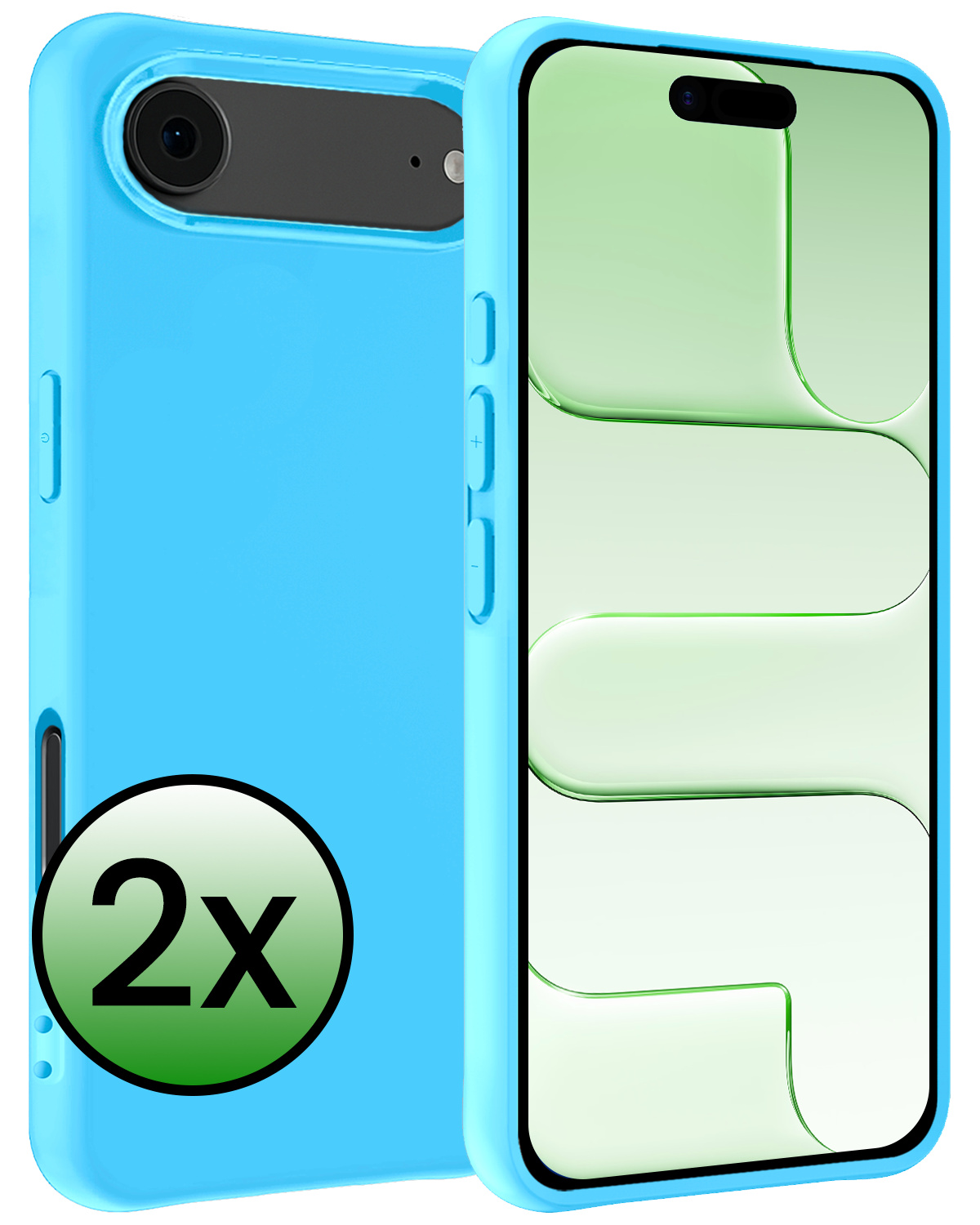 BASEY. BASEY. iPhone Air Hoesje Siliconen - Lichtblauw - 2 PACK