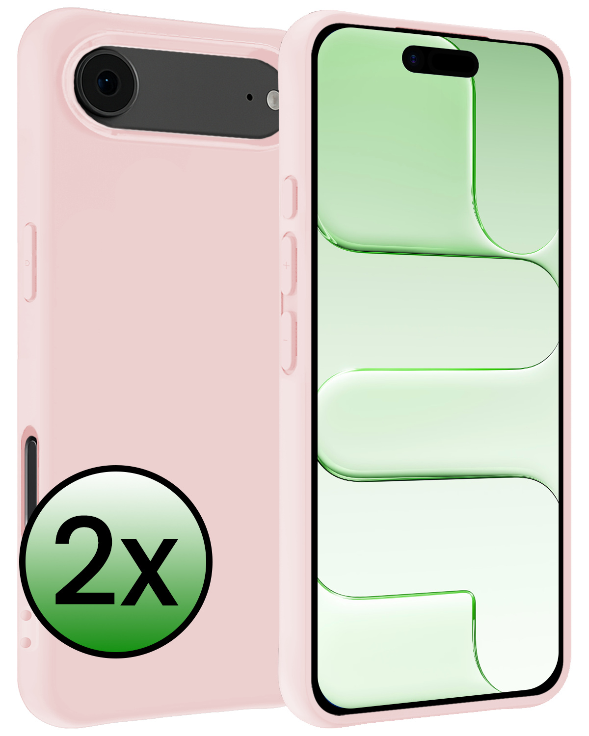 BASEY. BASEY. iPhone Air Hoesje Siliconen - Lichtroze - 2 PACK