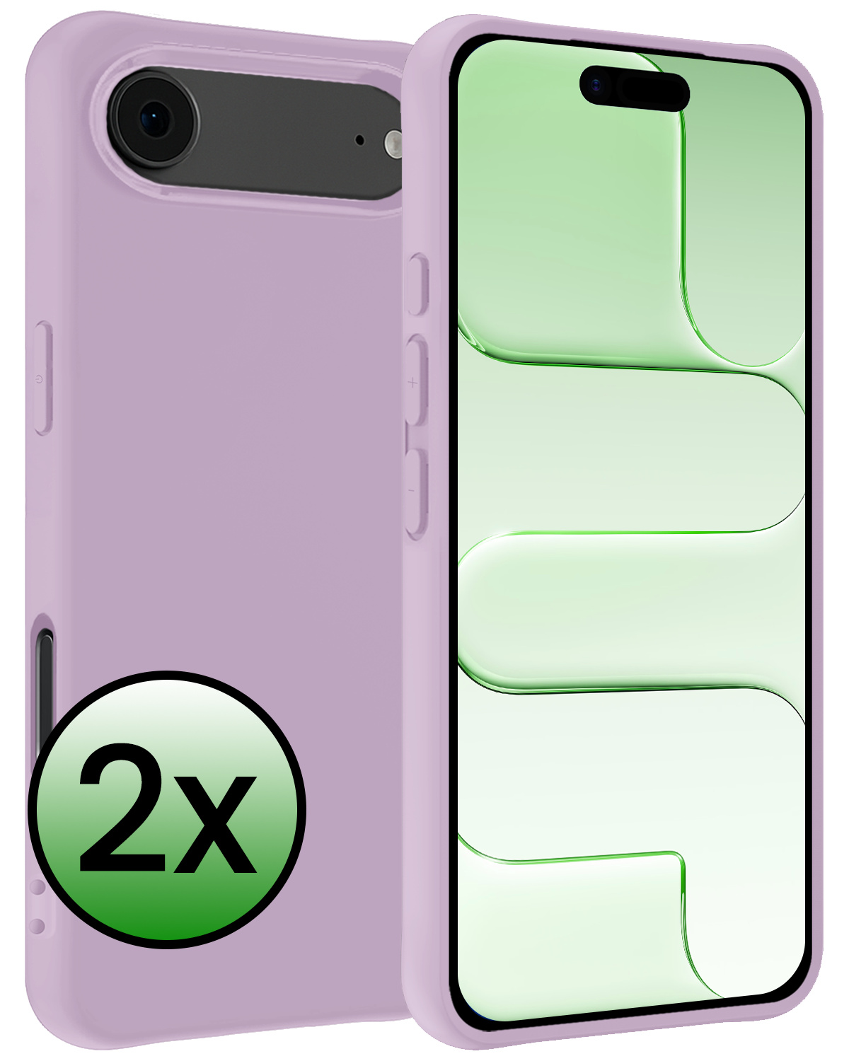 BASEY. BASEY. iPhone Air Hoesje Siliconen - Lila - 2 PACK