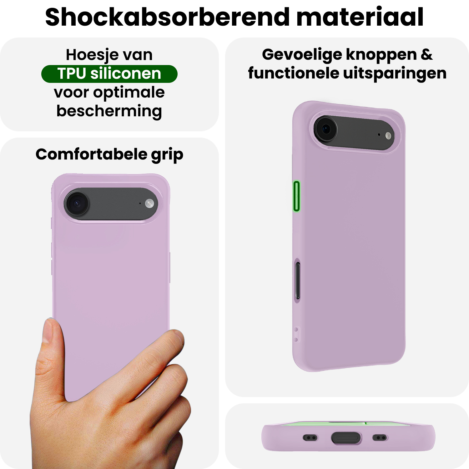 BASEY. BASEY. iPhone Air Hoesje Siliconen - Lila - 2 PACK