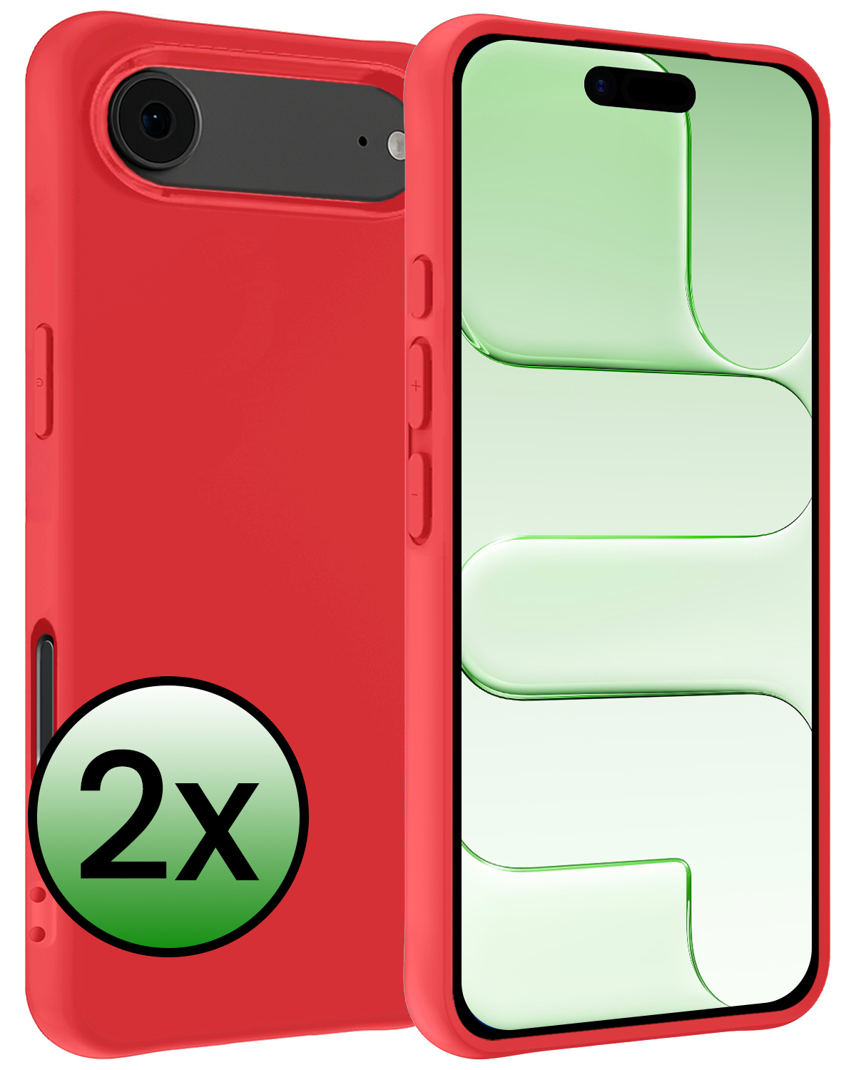 BASEY. BASEY. iPhone Air Hoesje Siliconen - Rood - 2 PACK
