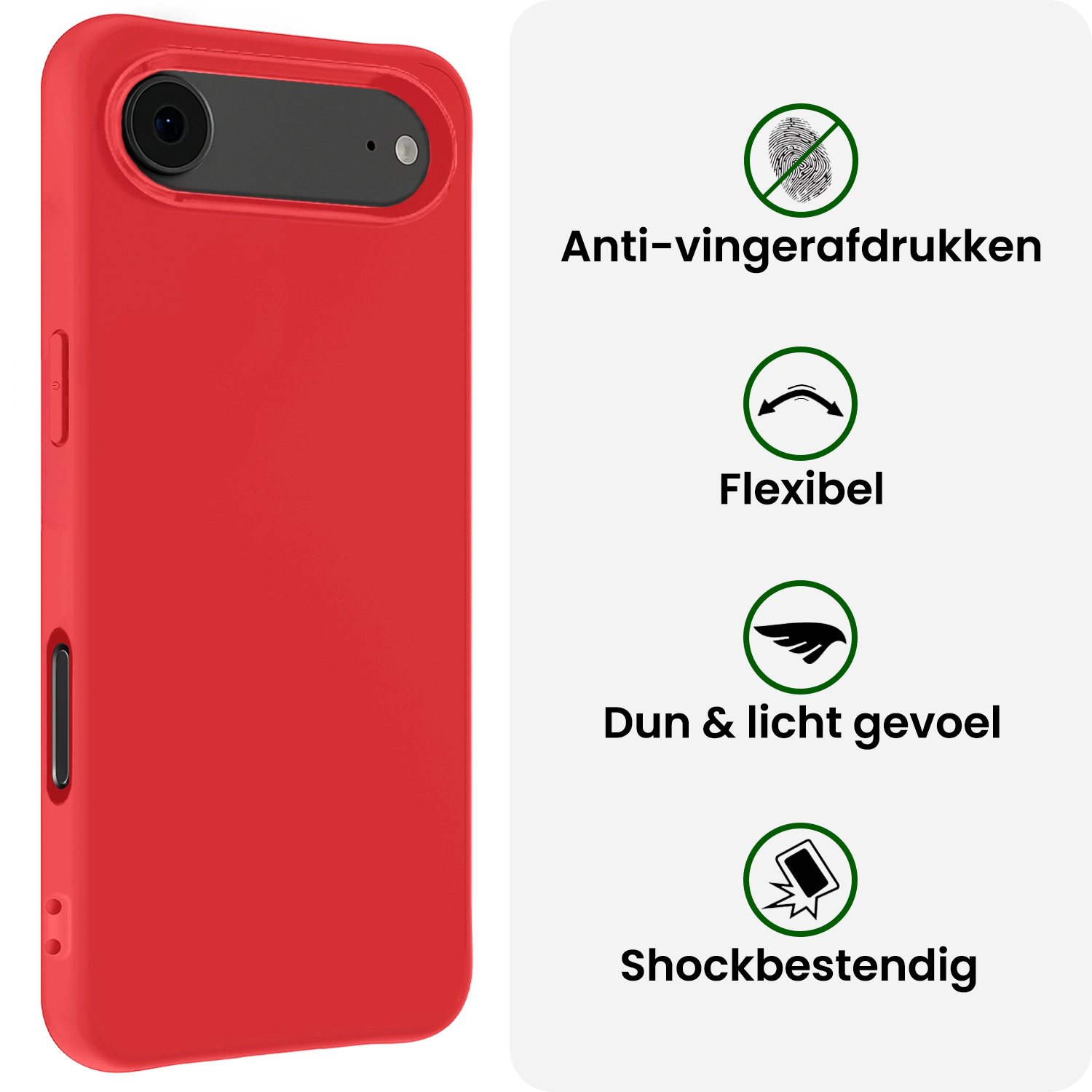 BASEY. BASEY. iPhone Air Hoesje Siliconen - Rood - 2 PACK