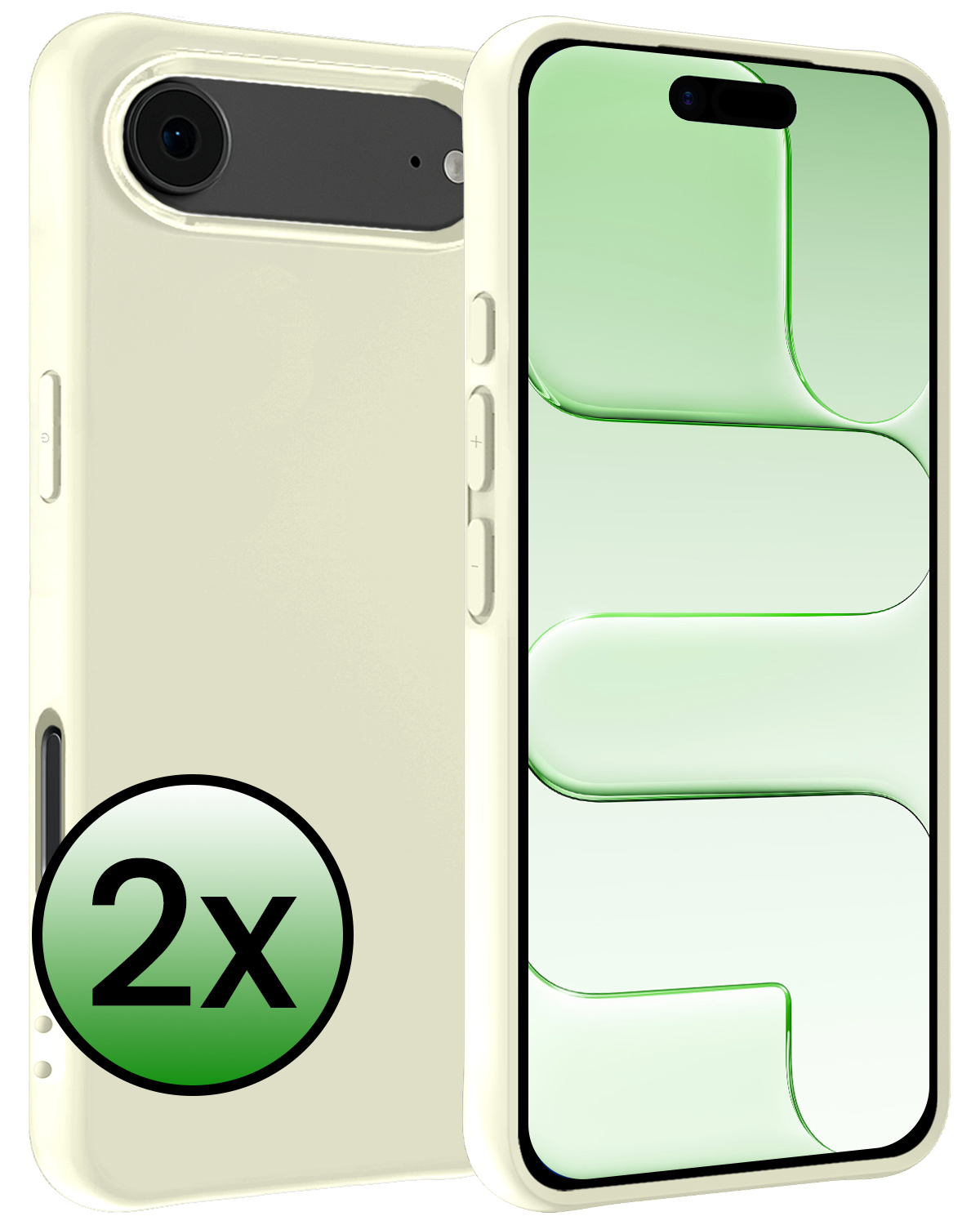 BASEY. BASEY. iPhone Air Hoesje Siliconen - Wit - 2 PACK