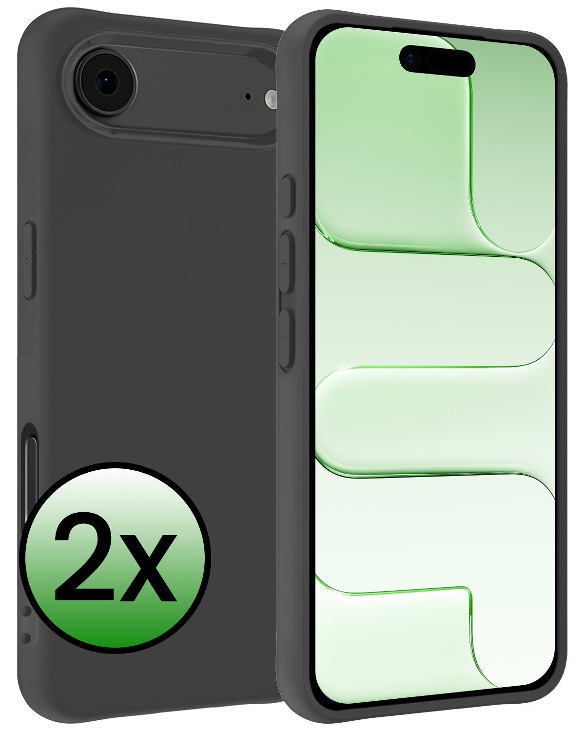 BASEY. BASEY. iPhone Air Hoesje Siliconen - Zwart - 2 PACK