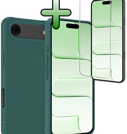 BASEY. BASEY. iPhone Air Hoesje Siliconen Met Screenprotector Met Dichte Notch - Donkergroen