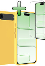 BASEY. BASEY. iPhone Air Hoesje Siliconen Met Screenprotector Met Dichte Notch - Geel