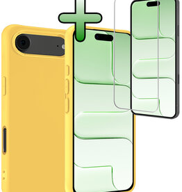 BASEY. BASEY. iPhone Air Hoesje Siliconen Met Screenprotector Met Dichte Notch - Geel