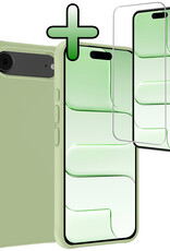BASEY. BASEY. iPhone Air Hoesje Siliconen Met Screenprotector Met Dichte Notch - Groen