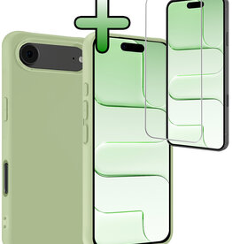 BASEY. BASEY. iPhone Air Hoesje Siliconen Met Screenprotector Met Dichte Notch - Groen