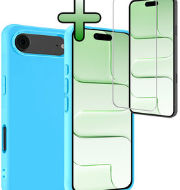 BASEY. BASEY. iPhone Air Hoesje Siliconen Met Screenprotector Met Dichte Notch - Lichtblauw