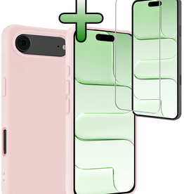 BASEY. BASEY. iPhone Air Hoesje Siliconen Met Screenprotector Met Dichte Notch - Lichtroze
