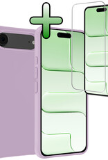 BASEY. BASEY. iPhone Air Hoesje Siliconen Met Screenprotector Met Dichte Notch - Lila