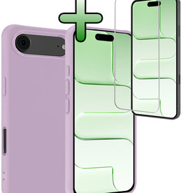 BASEY. BASEY. iPhone Air Hoesje Siliconen Met Screenprotector Met Dichte Notch - Lila