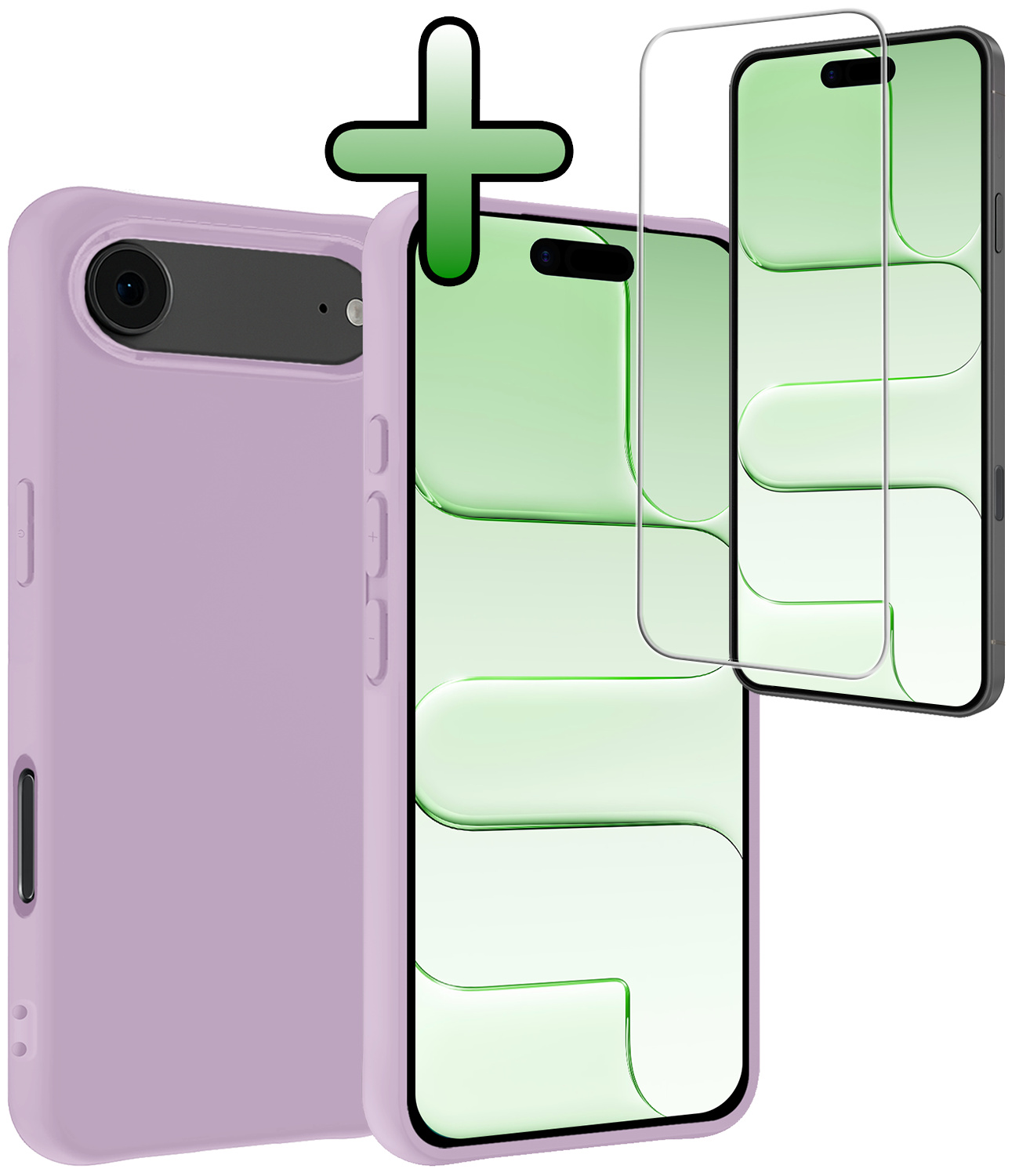 BASEY. BASEY. iPhone Air Hoesje Siliconen Met Screenprotector Met Dichte Notch - Lila