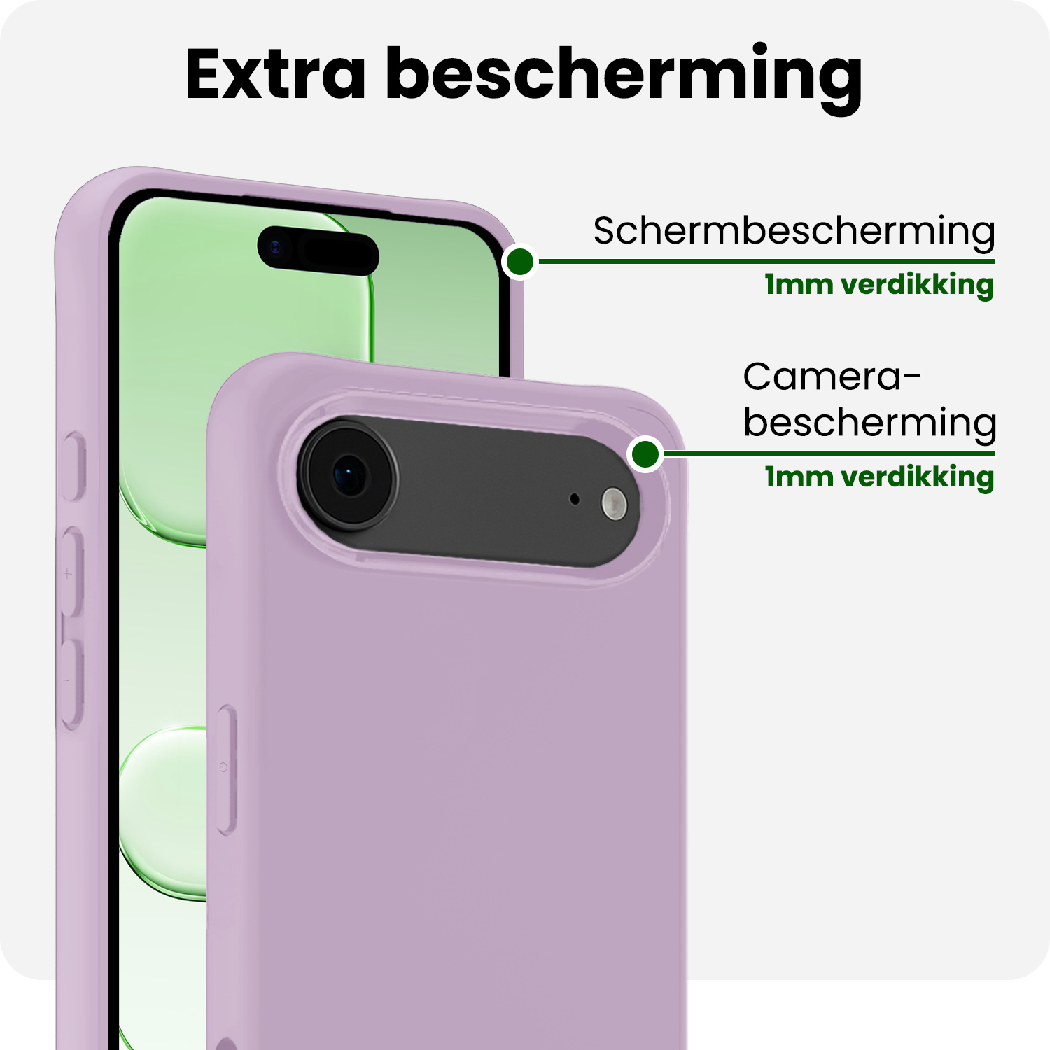 BASEY. BASEY. iPhone Air Hoesje Siliconen Met Screenprotector Met Dichte Notch - Lila