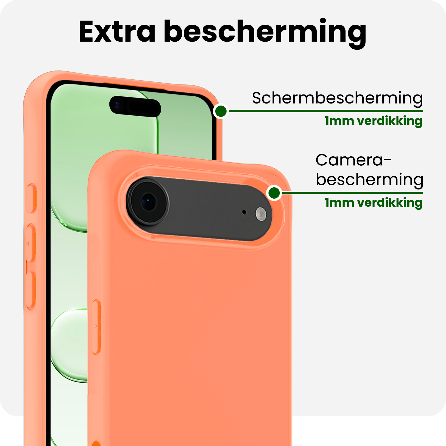BASEY. BASEY. iPhone Air Hoesje Siliconen Met Screenprotector Met Dichte Notch - Perzik