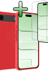 BASEY. BASEY. iPhone Air Hoesje Siliconen Met Screenprotector Met Dichte Notch - Rood