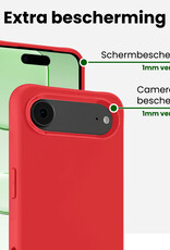 BASEY. BASEY. iPhone Air Hoesje Siliconen Met Screenprotector Met Dichte Notch - Rood