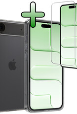 BASEY. BASEY. iPhone Air Hoesje Siliconen Met Screenprotector Met Dichte Notch - Transparant