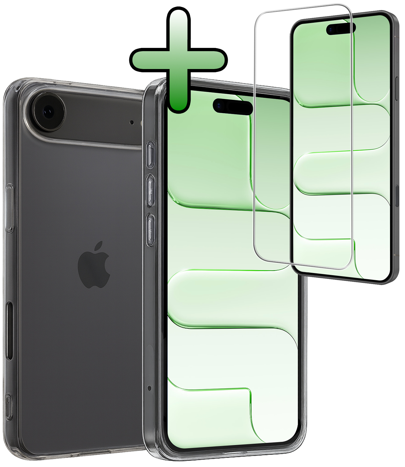 BASEY. BASEY. iPhone Air Hoesje Siliconen Met Screenprotector Met Dichte Notch - Transparant