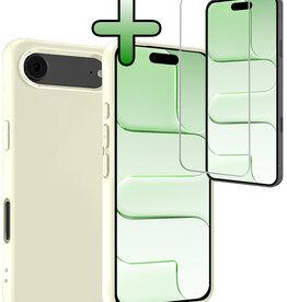BASEY. BASEY. iPhone Air Hoesje Siliconen Met Screenprotector Met Dichte Notch - Wit