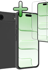 BASEY. BASEY. iPhone Air Hoesje Siliconen Met Screenprotector Met Dichte Notch - Zwart