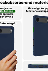 BASEY. BASEY. iPhone Air Hoesje Siliconen Met 2x Screenprotector Met Dichte Notch - Donkerblauw