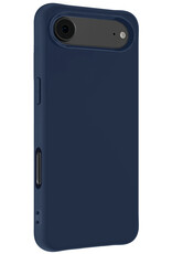 BASEY. BASEY. iPhone Air Hoesje Siliconen Met 2x Screenprotector Met Dichte Notch - Donkerblauw