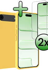 BASEY. BASEY. iPhone Air Hoesje Siliconen Met 2x Screenprotector Met Dichte Notch - Geel