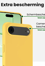 BASEY. BASEY. iPhone Air Hoesje Siliconen Met 2x Screenprotector Met Dichte Notch - Geel