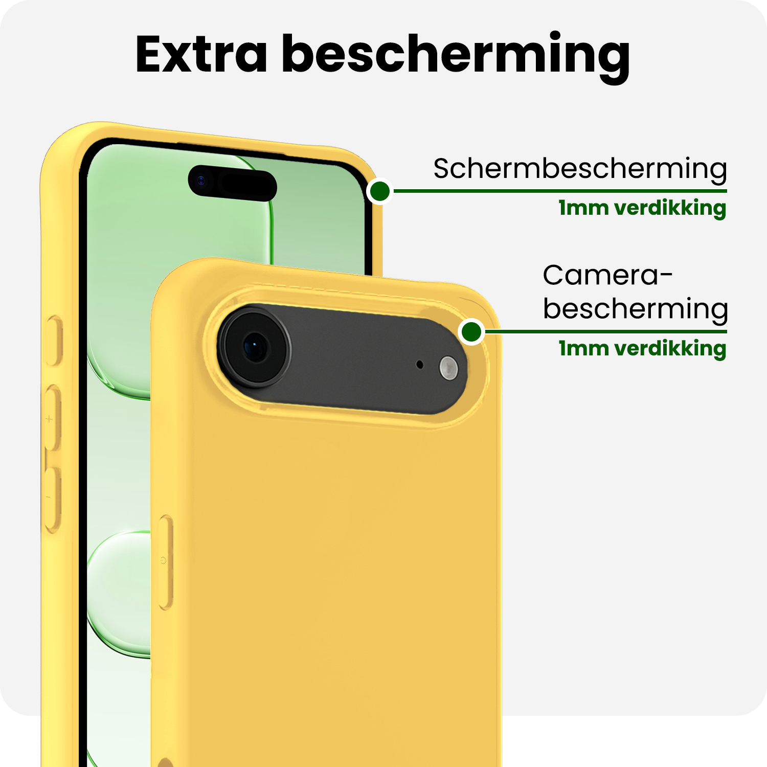 BASEY. BASEY. iPhone Air Hoesje Siliconen Met 2x Screenprotector Met Dichte Notch - Geel