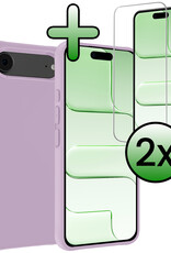 BASEY. BASEY. iPhone Air Hoesje Siliconen Met 2x Screenprotector Met Dichte Notch - Lila